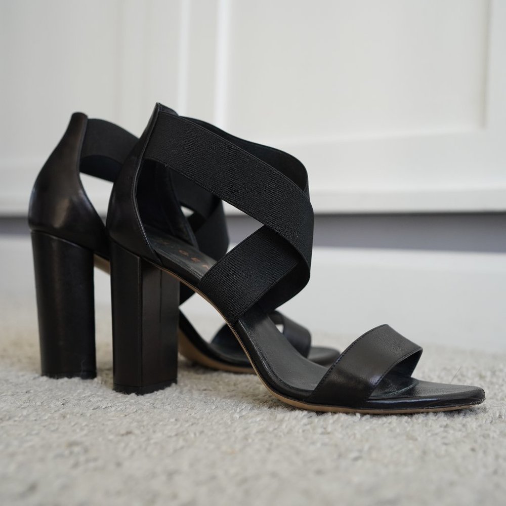 EUC M. Gemi Aria Block Sandal, Black, EU 38.5